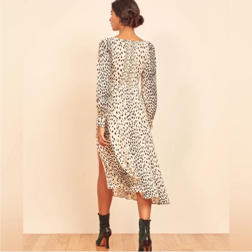NWOT Reformation Alessi Midi Dress in
Cheetah Print Black White Long Sleeve 0 - Picture 2 of 14